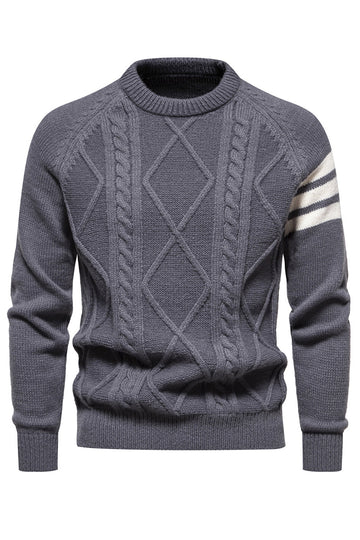 Grå menns rund hals Slim Fit genser